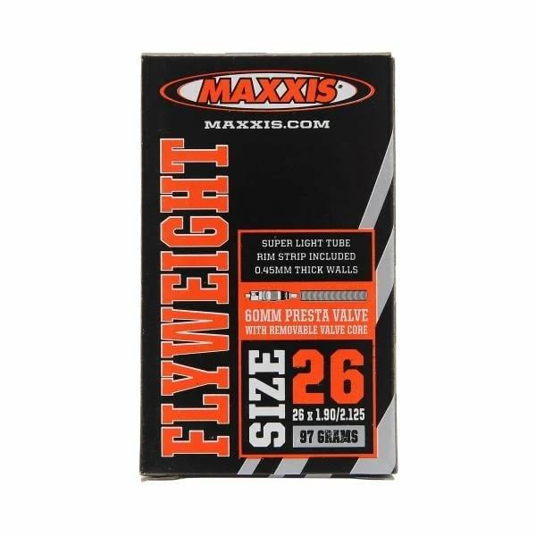 Chambre à Air MAXXIS FLY WEIGHT 26×1,90/2,125 Butyl Presta 60 Mm 1 Chambre à Air MAXXIS FLY WEIGHT 26×1,90/2,125 Butyl Presta 60 Mm