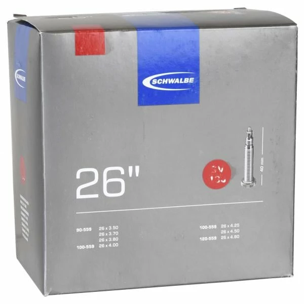 Chambre à Air SCWHALBE FATBIKE 13J 26×3,50/4,80 Presta 40 Mm 1 Chambre à Air SCWHALBE FATBIKE 13J 26×3,50/4,80 Presta 40 Mm